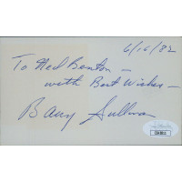 Barry Sullivan Actor Signed 3x5 Index Card JSA Authenticated Personalized