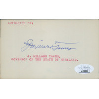 J. Millard Tawes Maryland Governor Signed 3x5 Index Card JSA Authenticated J. Millard Tawes Maryland Governor Signed 3x5 Index Card JSA Authenticated