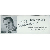 Don Taylor Actor Director Signed 2x4.5 Directory Cut JSA Authenticated Don Taylor Actor Director Signed 2x4.5 Directory Cut JSA Authenticated