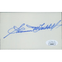 Sherman Tribbitt Delaware Governor Congressman Signed 3x5 Index Card JSA Authen Sherman Tribbitt Delaware Governor Congressman Signed 3x5 Index Card JSA Authen