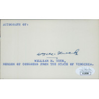 William Tuck Virginia Governor Congressman Signed 3x5 Index Card JSA Authentic William Tuck Virginia Governor Congressman Signed 3x5 Index Card JSA Authentic