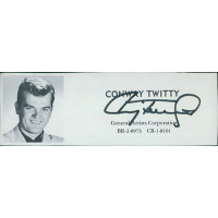 Conway Twitty Country Singer Signed 2x5 Directory Cut JSA Authenticated Conway Twitty Country Singer Signed 2x5 Directory Cut JSA Authenticated