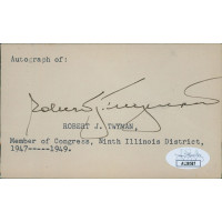 Robert Twyman Illinois Congressman Signed 3x5 Index Card JSA Authenticated Robert Twyman Illinois Congressman Signed 3x5 Index Card JSA Authenticated