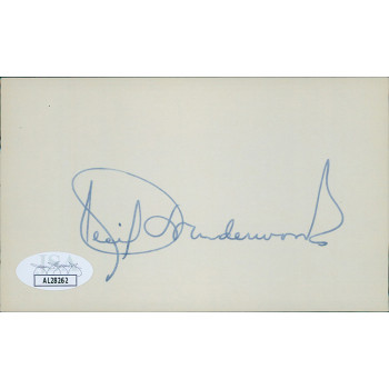 Cecil Underwood West Virginia Governor Signed 3x5 Index Card JSA Authenticated