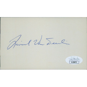 Lionel Van Deerlin California Congressman Signed 3x5 Index Card JSA Authentic
