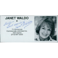 Janet Waldo Actress Signed 2x4 Directory Cut JSA Authenticated Janet Waldo Actress Signed 2x4 Directory Cut JSA Authenticated