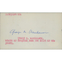 George Wallhauser New Jersey Congressman Signed 3x5 Index Card JSA Authenticated George Wallhauser New Jersey Congressman Signed 3x5 Index Card JSA Authenticated