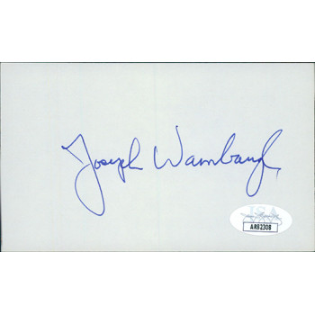 Joseph Wambaugh Police Writer Signed 3x5 Index Card JSA Authenticated