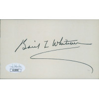 Basil Whitener North Carolina Congressman Signed 3x5 Index Card JSA Authentic