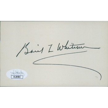 Basil Whitener North Carolina Congressman Signed 3x5 Index Card JSA Authentic