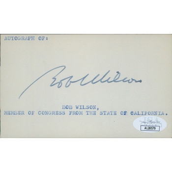 Bob Wilson California Congressman Signed 3x5 Index Card JSA Authenticated