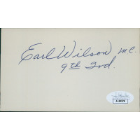 Earl Wilson Indiana Congressman Senator Signed 3x5 Index Card JSA Authenticated Earl Wilson Indiana Congressman Senator Signed 3x5 Index Card JSA Authenticated