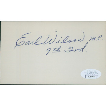 Earl Wilson Indiana Congressman Senator Signed 3x5 Index Card JSA Authenticated