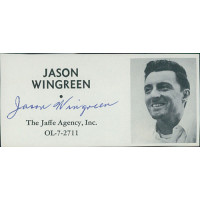 Jason Wingreen Actor Signed 2x4 Directory Cut JSA Authenticated Jason Wingreen Actor Signed 2x4 Directory Cut JSA Authenticated