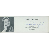Jane Wyatt Actress Signed 2x5.5 Directory Cut JSA Authenticated Jane Wyatt Actress Signed 2x5.5 Directory Cut JSA Authenticated