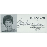 Jane Wyman Actress Signed 2x4.5 Directory Cut JSA Authenticated Jane Wyman Actress Signed 2x4.5 Directory Cut JSA Authenticated