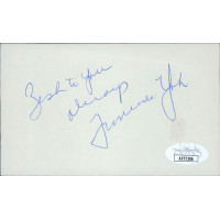 Francine York Model Actress Signed 3x5 Index Card JSA Authenticated Francine York Model Actress Signed 3x5 Index Card JSA Authenticated