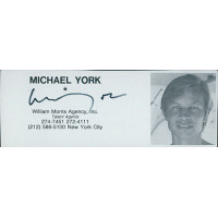 Michael York Actor Signed 2x5 Directory Cut JSA Authenticated