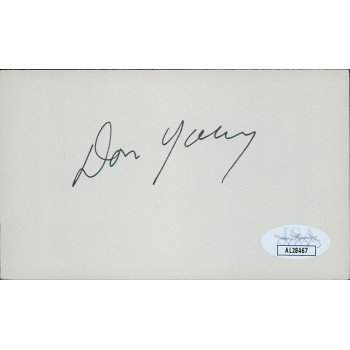 Don Young Alaska Congressman Senator Signed 3x5 Index Card JSA Authenticated