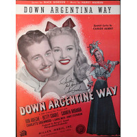 Don Ameche Signed Down Argentina Way Sheet Music JSA Authenticated