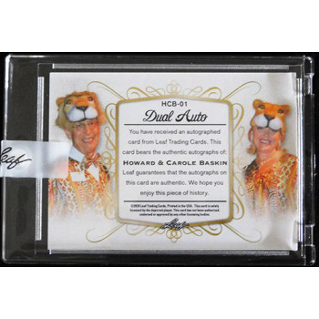 Howard & Carole Baskin Dual Signed Leaf Card Joe Exotic Tiger King Limited 400