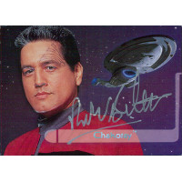 Robert Beltran Star Trek Voyager Signed 1995 Skybox Card #E2 JSA Authenticated Robert Beltran Star Trek Voyager Signed 1995 Skybox Card #E2 JSA Authenticated