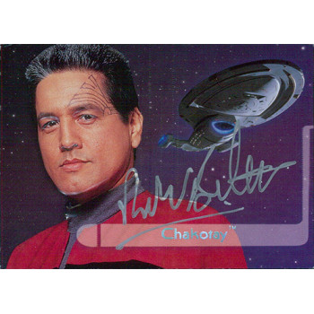 Robert Beltran Star Trek Voyager Signed 1995 Skybox Card #E2 JSA Authenticated Robert Beltran Star Trek Voyager Signed 1995 Skybox Card #E2 JSA Authenticated
