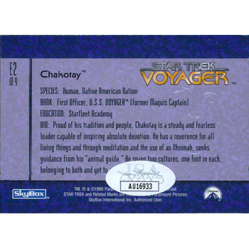 Robert Beltran Star Trek Voyager Signed 1995 Skybox Card #E2 JSA Authenticated Robert Beltran Star Trek Voyager Signed 1995 Skybox Card #E2 JSA Authenticated