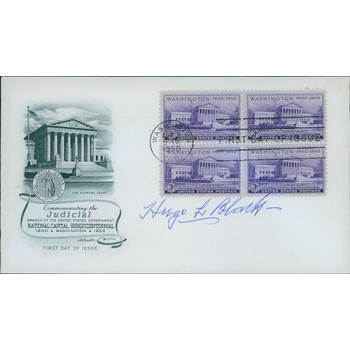 Hugo Black Associate Justice Signed First Day Cover FDC JSA Authenticated Hugo Black Associate Justice Signed First Day Cover FDC JSA Authenticated