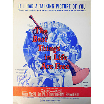 Ernest Borgnine Signed If I Had A Talking Picture of You Sheet Music JSA Authenticated