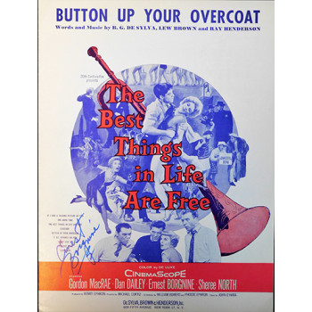 Ernest Borgnine Signed Button Up Your Overcoat Sheet Music JSA Authenticated