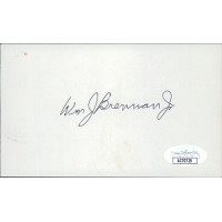 William Brennan Jr Supreme Court Justice Signed 3x5 Index Card JSA Authenticated