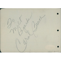 Carol Bruce and Jeffrey Lynn Signed 4.25x6 Album Page JSA Authenticated