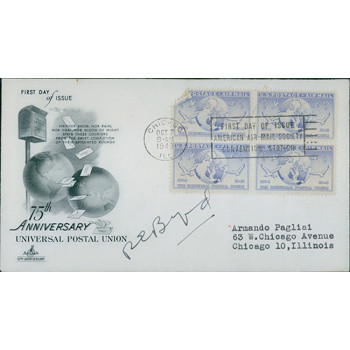 Richard E. Byrd Admiral Signed First Day Issue Cover FDC JSA Authenticated