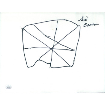 Sid Caesar Actor Signed 8.5x11 Cardstock Art Sketch JSA Authenticated