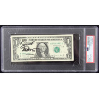 Jimmie Davis Governer Singer Signed One Dollar Bill Currency PSA Authenticated