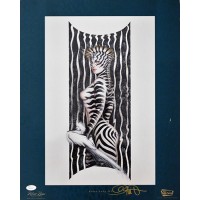 Olivia De Berardinis Signed Zebra Lady III 16x20 Lithograph Art Poster JSA Authenticated