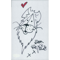 Dom DeLuise Actor Signed 5x8 Hand Drawn Sketch Card Stock JSA Authenticated