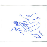 Fats Domino Pianist Singer Signed 8.5x11 Sketch Page JSA Authenticated