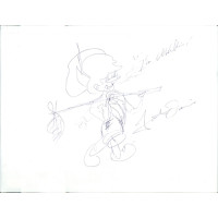 Fats Domino Pianist Singer Signed 8.5x11 Sketch Page JSA Authenticated