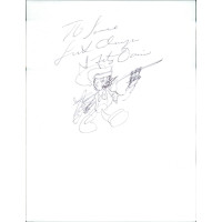 Fats Domino Pianist Singer Signed 8.5x11 Sketch Page JSA Authenticated