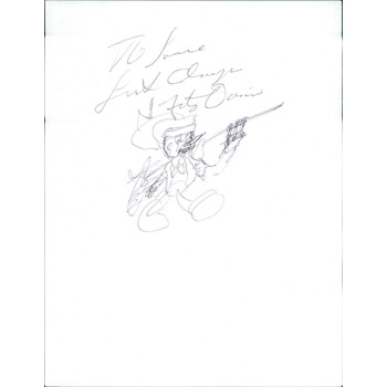 Fats Domino Pianist Singer Signed 8.5x11 Sketch Page JSA Authenticated