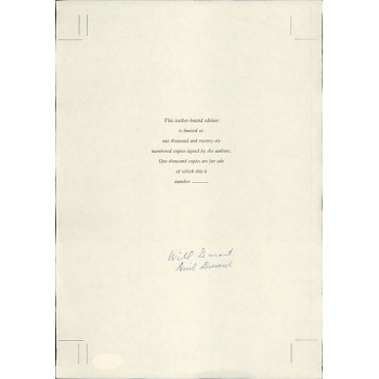Will and Ariel Durant Writer Signed 8.5x12 Insert Book Page JSA Authenticated