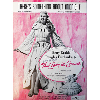 Douglas Fairbanks Jr. Signed There's Something About Midnight Sheet Music JSA Authenticated