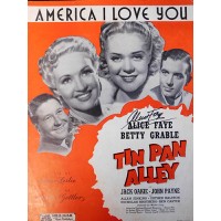 Alice Faye Signed America I Love You Sheet Music JSA Authenticated