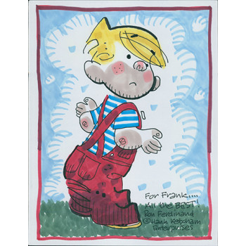 Ron Ferdinand Dennis the Menace Drawn Signed 8.5x11 Sketch JSA Authenticated Ron Ferdinand Dennis the Menace Drawn Signed 8.5x11 Sketch JSA Authenticated