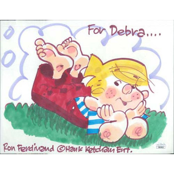 Ron Ferdinand Dennis the Menace Drawn Signed 8.5x11 Sketch JSA Authenticated Ron Ferdinand Dennis the Menace Drawn Signed 8.5x11 Sketch JSA Authenticated