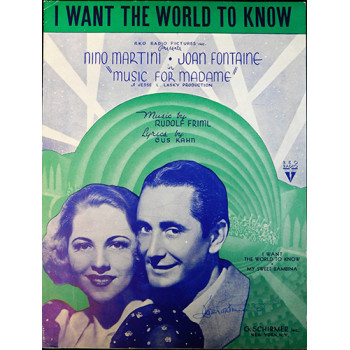 Joan Fontaine Signed I Want The World To Know Sheet Music JSA Authenticated
