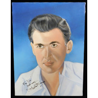 Stewart Granger Signed 12x16 One Of A Kind Hand Painted Canvas JSA Authenticated