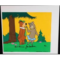 Bill Hanna and Joe Barbera Signed Yogi Bear Animation Cel JSA Authenticated